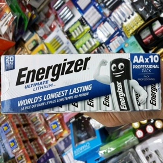 (แพค10ก้อน) ถ่าน Energizer Ultimate Lithium AA (ชาร์จไม่ได้) 1.5V  10ก้อน พลังงานนานกว่าAlkaline ของใหม่ ของแท้