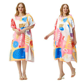 Beach Microfiber Poncho ซับน้ำได้ดี แห้งไว สามารถใช้แทนผ้าเช็ดตัวได้ ใช้ซับน้ำระหว่างดำน้ำได้ scuba diving พร้อมส่ง
