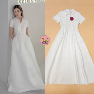 VORA Dress ตัวยาว แขนสั้นคอปกใส่ออกงาน