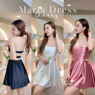 Maria Dress เดรสซาตินคล้องคอ ทรงเจ้าหญิง มีฟองน้ำ