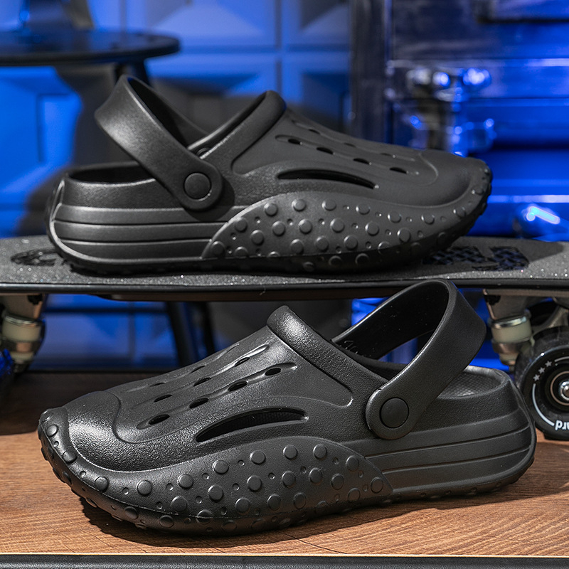 New crocs FlipFops ฤดูร้อนป้องกันการลื่นไถลและทนต่อการสึกหรอห้องน้ำกีฬากลางแจ้งชายหาดรองเท้าแตะและรองเท้าแตะE15 - รูปที่ 5