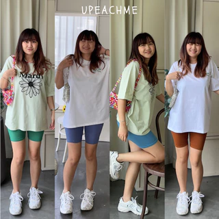 *พร้อมส่ง* Upeachme - 3LEGGING (เอว-40) มีราคาส่ง กางเกงเลคกิ้งเข้ารูปขาสั้นสีพื้น กางเกงไบค์เกอร์เอวสูงยืดได้เยอะ
