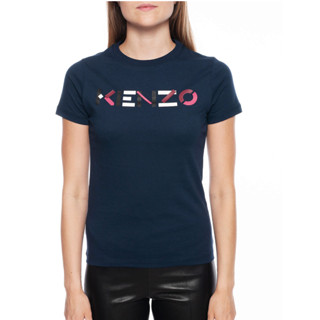 [เก็บ code ลดเพิ่ม 20%]พร้อมส่งในไทย📦เสื้อยืด ผู้หญิง KENZO LOGO T-SHIRT(Navy:size S)**ของเเท้