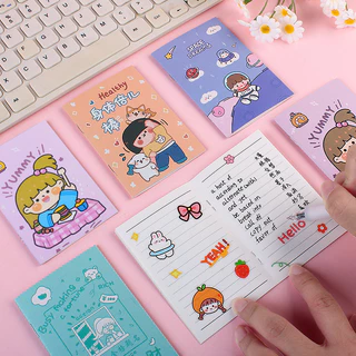 ✿notebook✿A7สมุดโน๊ตจิ๋ว สุ่มลาย สมุดจิ๋ว มีเส้น 10.5x7 cm สมุดจดบันทึก สมุดพกพา สมุดโน๊ต ของแจก
