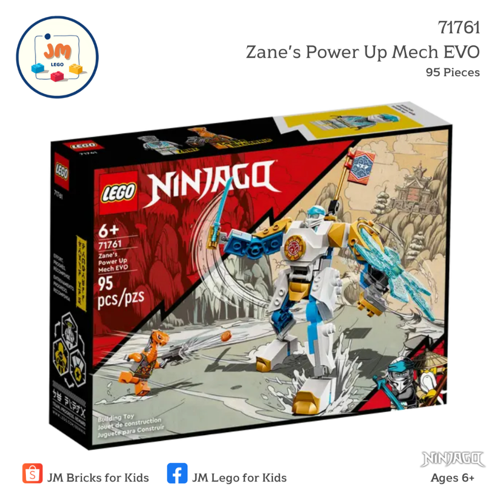 LEGO Ninjago 71761 Zane’s Power Up Mech EVO (95 Pieces) สำหรับเด็กอายุ 6 ปีขึ้นไป Brick Toy ตัวต่อ เลโก้ ของเล่น ของขวัญ