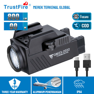 TrustFire GM23 800lm LED Glock ไฟฉายยุทธวิธีพร้อมอุปกรณ์ปลดเร็วและถอดแยกชิ้นส่วน USB ชาร์จเร็วเหมาะสำหรับ Universal Rail