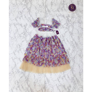ราคาถูกที่สุด!! Boniga(โบนิก้า) Maxi dress แม็กซี่เดรสตัวยาวสุดอลังการ โทนสีม่วง