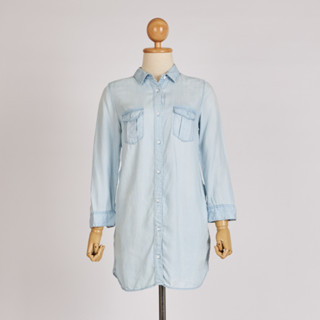 [โละถูกมาก] ❤️‍🔥 H&amp;M denim shirt dress - light blue เดรสเชิ้ตยีนส์