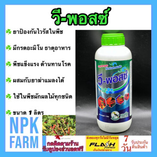 วีฟอสซ์ ขนาด 1 ลิตร วีพอสซ์ วีฟอส ต้านไวรัสพืช มีกรดอะมิโน ธาตุอาหารรอง ธาตุอาหารเสริม ซาลิไซเลต กระตุ้นภูมิต้านทาน npk