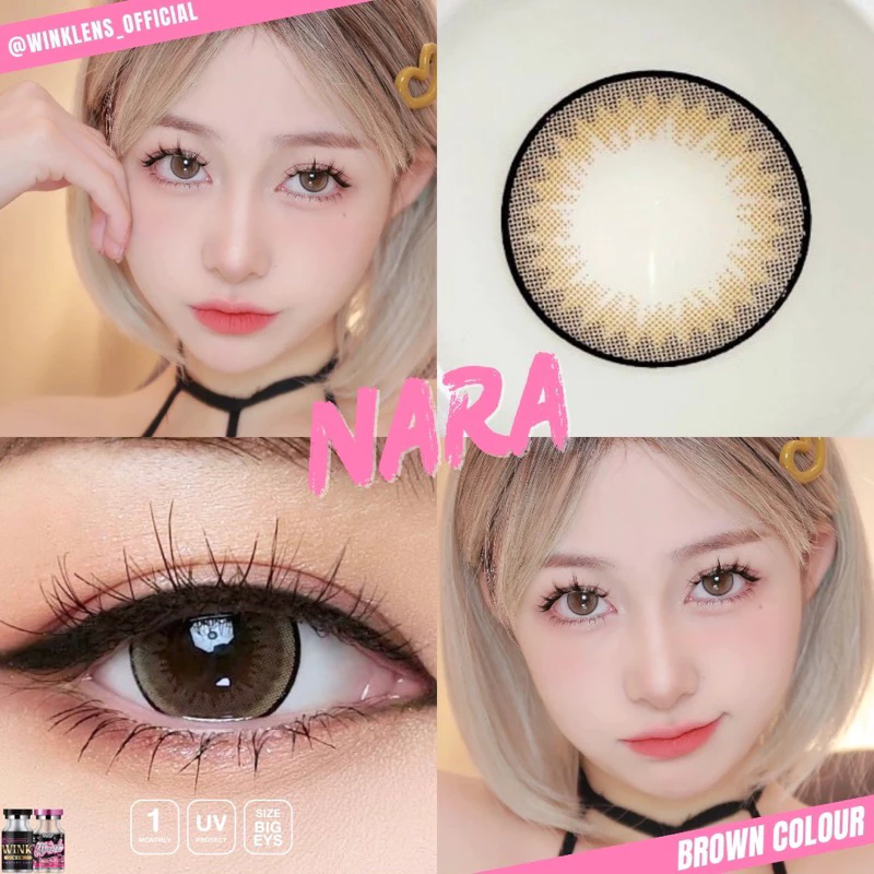 ✨ค่าสายตา 0.00 ถึง -10.00✨Nara eff.18 ตาโต (wink wow)เลนส์กรองแสง กันยูวี