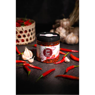 น้ำพริกกระเทียมกรอบน้ำมันรำข้าว สูตร LEAN เผ็ดมาก น้ำมันน้อย Spice Tiger Vegan ไม่มีส่วนผสมของหมู น้ำพริกเสือเผ็ด