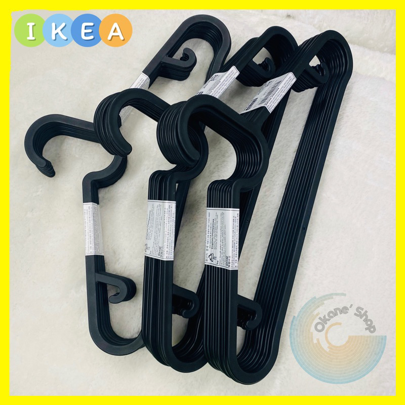 พร้อมส่ง ไม้แขวนเสื้อสีดำ(1แพ็คมี 10 ชิ้น) แข็งแรง ทนทาน สินค้า IKEA แท้ 100%