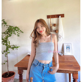 เสื้อสายเดี่ยวผู้หญิง ผ้าร่องญี่ปุ่น Y2K CROP TOPS #23376421139