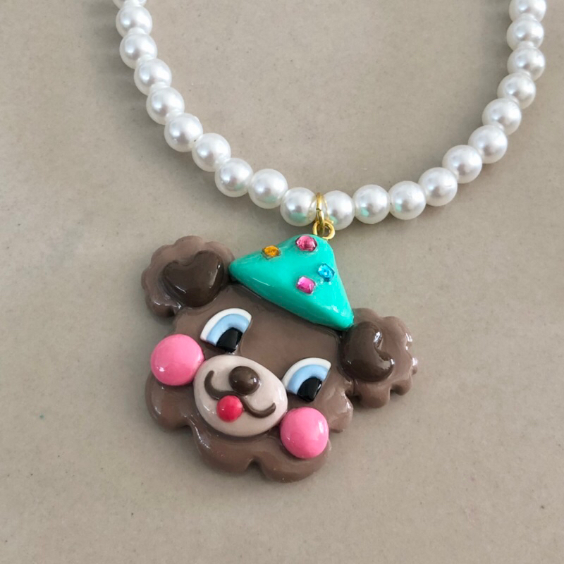 สร้อยหมี teddy ดินปั้น ( made to order 11-12 days )