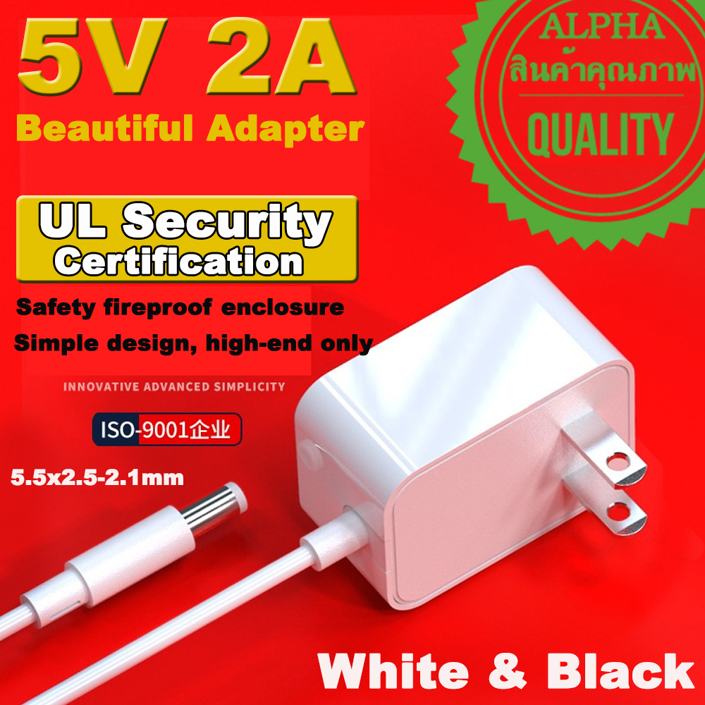 DC5 volt US Plug Power Supply AC110V/220V To DC 5V 2A White/Black Adapter For 5.5x2.5-2.1mm Universa