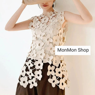 ~MONMONSHOP❤️MON6940～ Floral lace Top รุ่นนี้สวยมากกค่า เสื้อลูกไม้กุ๊นขอบ ผ่าหน้า งานดีเทลอย่างดี ของจริงสวย ดูแพงมากค่