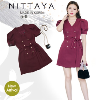 ราคาถูกที่สุด!! NITTAYA เดรสสูท ตรงช่วงตัวกระโปรงข้างดีเทลน้องเป็นกลีบ