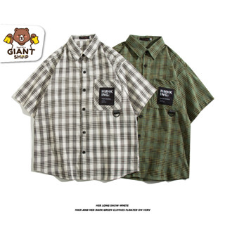 GIANTSHOP เสื้อลายสก๊อตแขนสั้นชาย 2 สี รุ่น HMHK (L-1202)