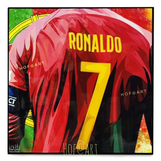 Cristiano Ronaldo คริสเตียโน่ โรนัลโด้ CR7 โปรตุเกส รูปภาพ​ติด​ผนัง​ pop art ฟุตบอล​ กรอบรูป​​ ของขวัญ รูปภาพ