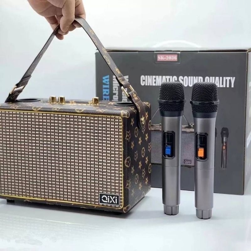 (พร้อมส่ง)SK-2036 แถมไมล์ลอย2ตัว ลำโพงบลูทูธ พร้อมอินเทอร์เฟซไมโครโฟน รองรับไมโครโฟน กีตาร์และเครื่อ