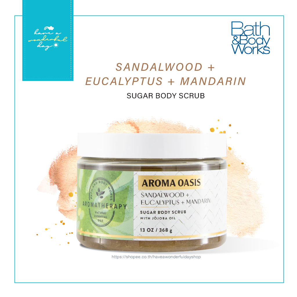 🇺🇸USA LABEL : Sugar Body Scrub กลิ่น Sandalwood + Eucalyptus + Mandarin จากช้อป Bath and Body Works อเมริกา
