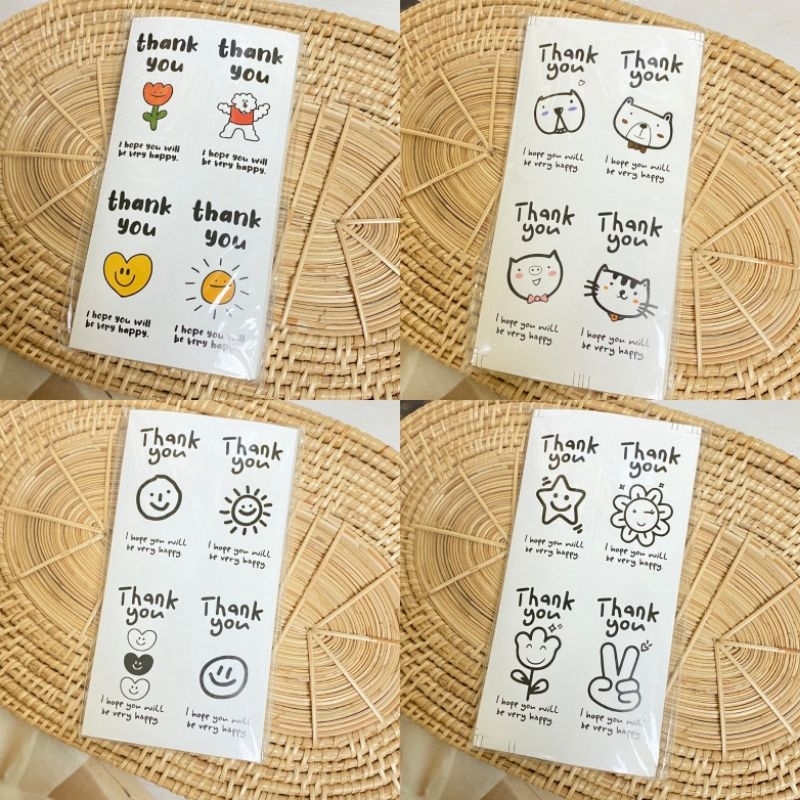 พร้อมส่งในไทย สติ๊กเกอร์thank you (100 ดวง)
