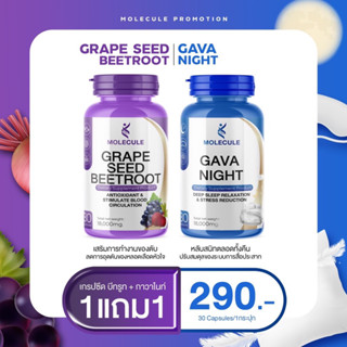 Molecule Beetroot &amp; Deepsleep นอนหลับลึก บำรุงตับ ไขมันพอกตับ ลดความดันโลหิตสูง พักผ่อนเพียงพอ 1 กระปุก มี 30 แคปซูล