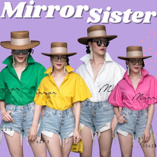 🔖ป้าย Mirrorsister​ 00623.3 เสื้อเชิ้ตทรงเรียบ เพิ่มความน่ารักที่แขนทรงกระปุก กระดุมผ่าหน้าเปิดปิดได้ ใส่ได้บ่อยทุกโอกาส