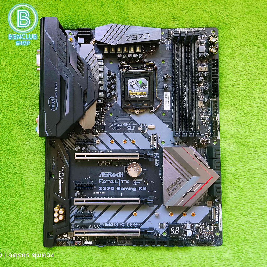 🎉MB: AsrockZ370 Gaming K6 1151v2เจน8-9 ใส่ได้ถึง i9-9900K🙏 เมนบอร์ดมือสอง