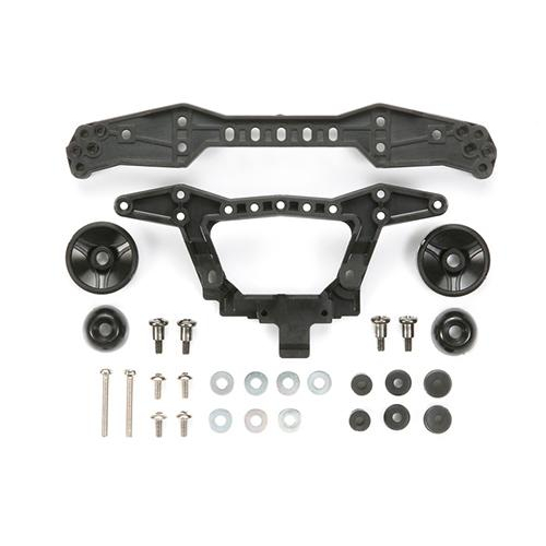 หางหลังคาบอนสีดำ <Tamiya 15412 – Carbon Reinforced Rear Double Roller Stay (3 Attachment Points)>