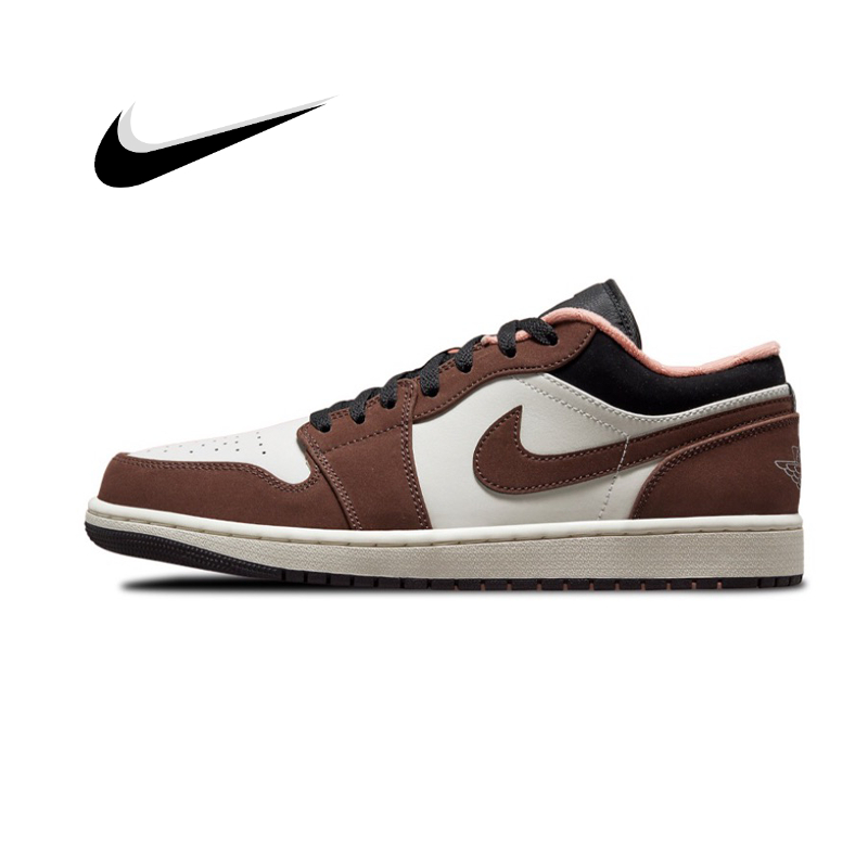 Air Jordan 1 Low SE "Chocolate Bliss" Small Mocha Shock Absorption รองเท้าผ้าใบสีขาวสีขาวด้านบนที่ทน