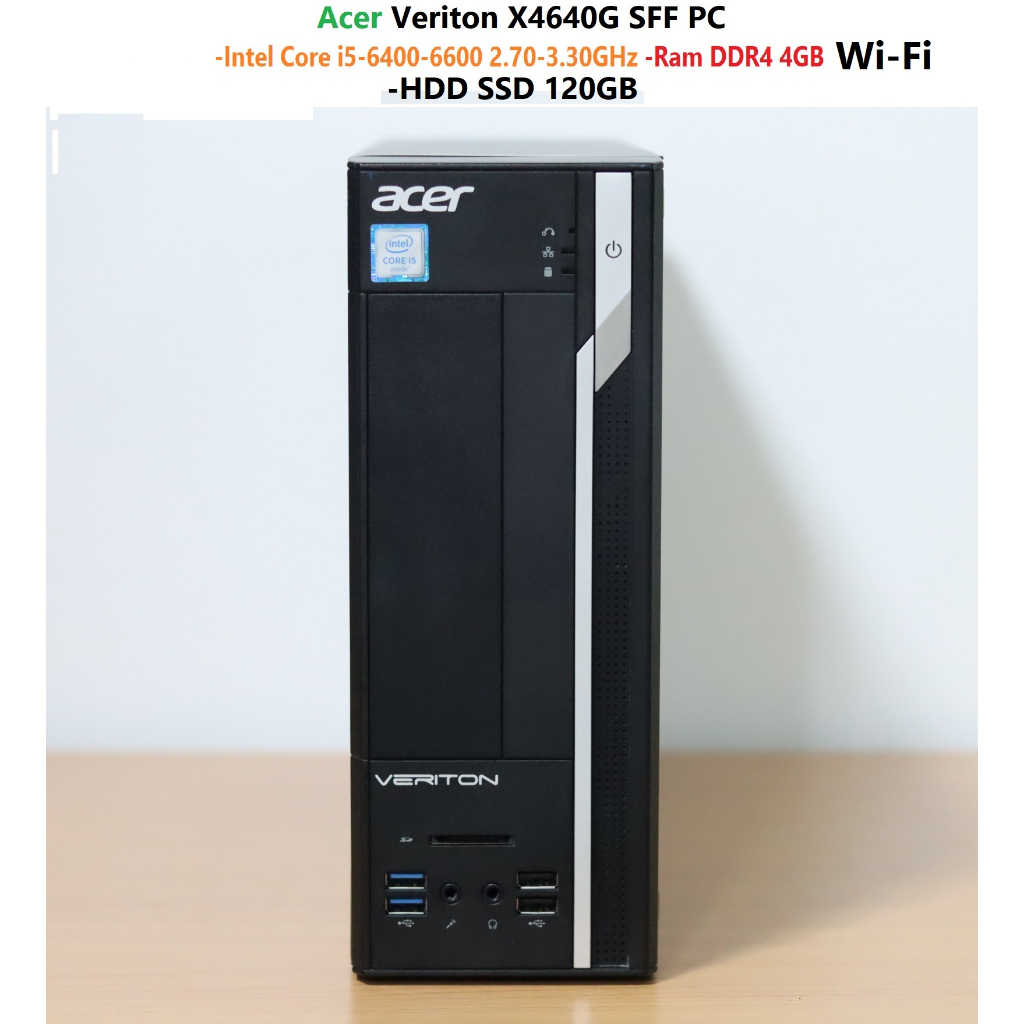 Acer Veriton X4640G SFF PC -Intel Core i5-6400-6600 2.70-3.30GHz -Ram DDR4 4GB -HDD SSD 120GB SATA -