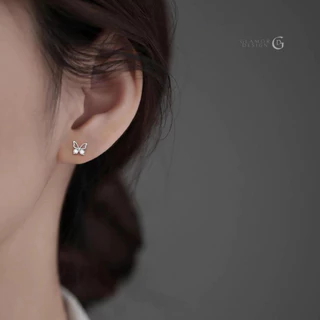 GLAMOR✨ต่างหูเงินแท้ Mini Butterfly ต่างหูเงิน ต่างหูผีเสื้อ ต่างหูสวยๆ ตุ้มหูเพชรcz ต่างหูแฟชั่น