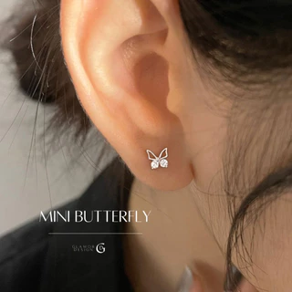 GLAMOR✨ต่างหูเงินแท้ Mini Butterfly ต่างหูเงิน ต่างหูผีเสื้อ ต่างหูสวยๆ ตุ้มหูเพชรcz ต่างหูแฟชั่น