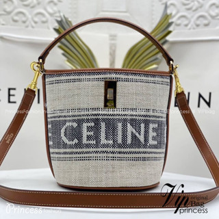 small CEL!NE TEXTILE BUCKET BAG / CEL!NE TEEN BUCKET in STRIPED TEXTILE WITH JACQUARD พร้อมส่ง