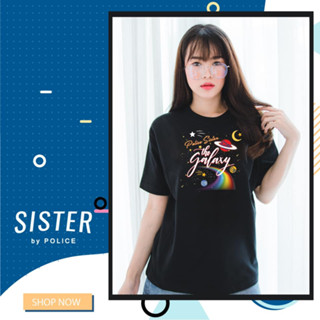 Police Sister เสื้อยืดทรง Oversize สีขาว,ดำ สวมใส่สบายใส่ได้ทุกโอกาส  (STO.33)