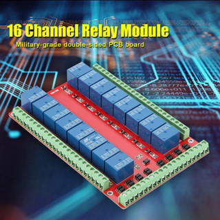 [คลังสินค้าใส] อุปกรณ์เครื่องมือโมดูลรีเลย์ 16 Channel Dc 5/12/24V