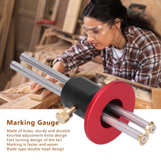 Gemini308 Marking Gauge Blade Type DoubleHead CrossedOut Ruler Tool for Carpenter Woodwork Scribing