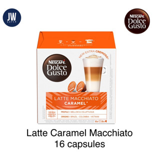 รสชาติใหม่!กาแฟแคปซูล NESCAFE DOLCE GUSTO -ลาเต้ มัคคิอาโต คาราเมล Latte Macchiato Caramel (16 แคปซูล/กล่อง)BEE: 02/2024