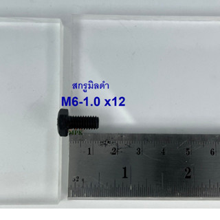 สกรูมิลดำ M6-1.0x12 (บรรจุ 100 ตัว)