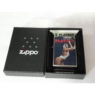 ZIPPO 207  PLAY BOY  SEPT  2015   STREET CHROME COLOR IMAGE  สีเงินผิวโครเมี่ยมลายแบบสกรีนรูปหน้าปกนิตยสาร  ของใหม่