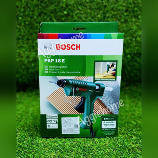 BOSCH ปืนยิงกาวไฟฟ้า 11มม. รุ่น PKP18E (สีเขียว) แรงดันไฟ 100-240V. 200วัตต์ กาวร้อน กาวแท่ง ปืนยิงกาว