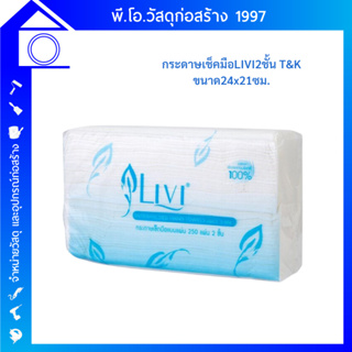 กระดาษทิชชู Livi 2 ชั้น (250แผ่น/แพ็ค) หนา นุ่มมือ แบบแผ่นต่อเนื่อง ผลิตจากเยื่อกระดาษบริสุทธิ์ 100% (แพ็คเดี่ยว)