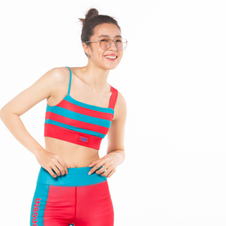 UNBOUND 25DEC STRIPED SPORTS BRA (2023) สปอร์ตบราผู้หญิง ริ้วเขียวแดง