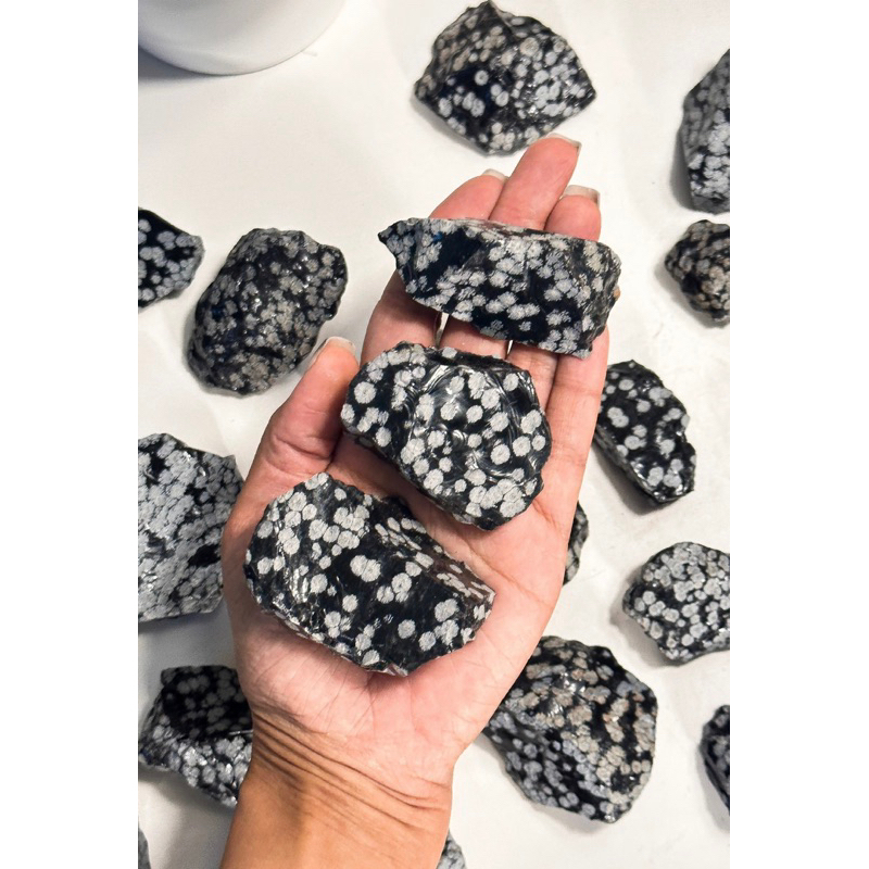1 PC Snowflake Obsidian, Purify Your Body, Mind, & Aura, Rough Snowflake Obsidian, Snowflake Obsidian, Raw Obsidian