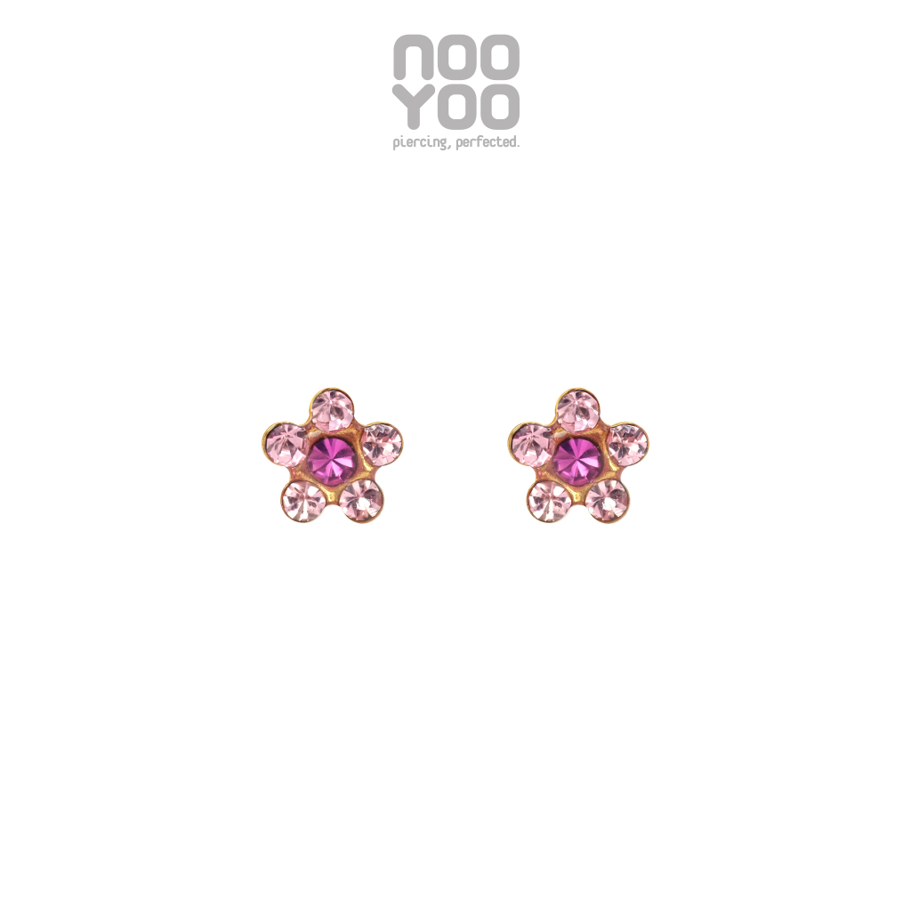 NooYoo ต่างหูสำหรับผิวแพ้ง่าย Daisy Surgical Steel
