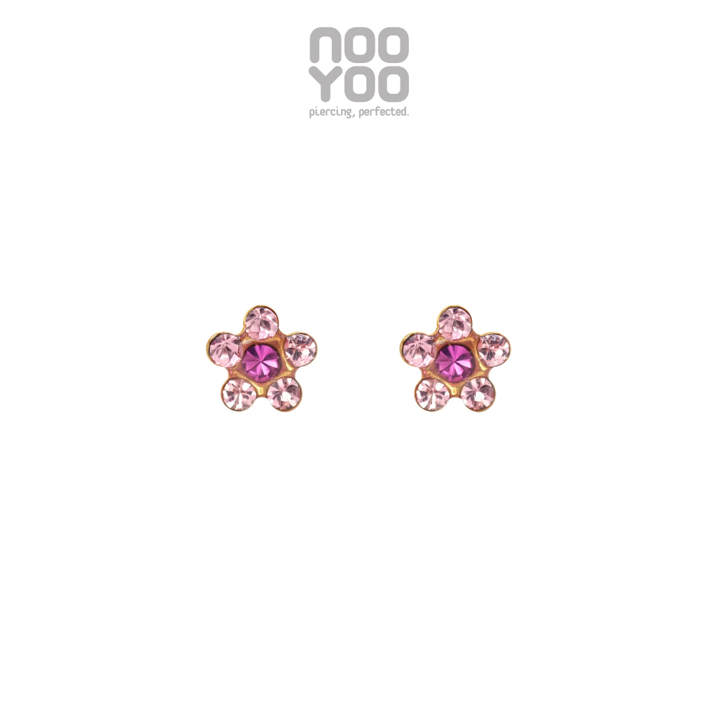 NooYoo ต่างหูสำหรับผิวแพ้ง่าย Daisy Surgical Steel