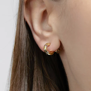 YVIS Tiny Double Gem Hoop
