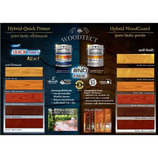 สีย้อมไม้ วูดเทค ไฮบริด ยูรีเทนสี สำหรับไม้พื้นและผนังภายนอก WOODTECT Hybrid WoodGuard ขนาดแกลลอน