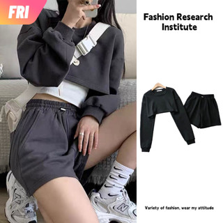 [FRI] เสื้อสเวตเตอร์สั้น เสื้อสเวตเตอร์กีฬาแฟชั่น INS เสื้อกีฬาสีพื้น นักเรียนแฟชั่น 40-60KG